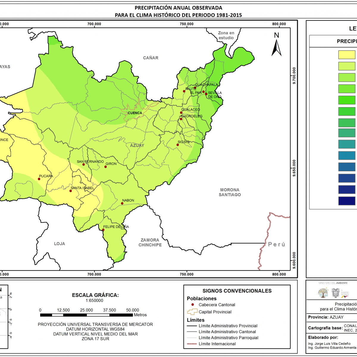 Mapa de precipitación Provincia Azuai